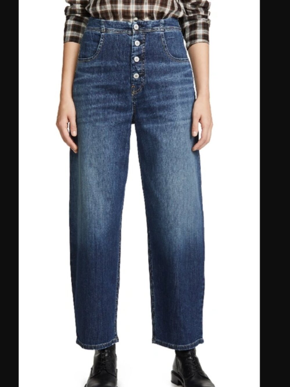 Nili Lotan Toledo Barrel Leg Jeans in Tribeca Wash Size‎ 27